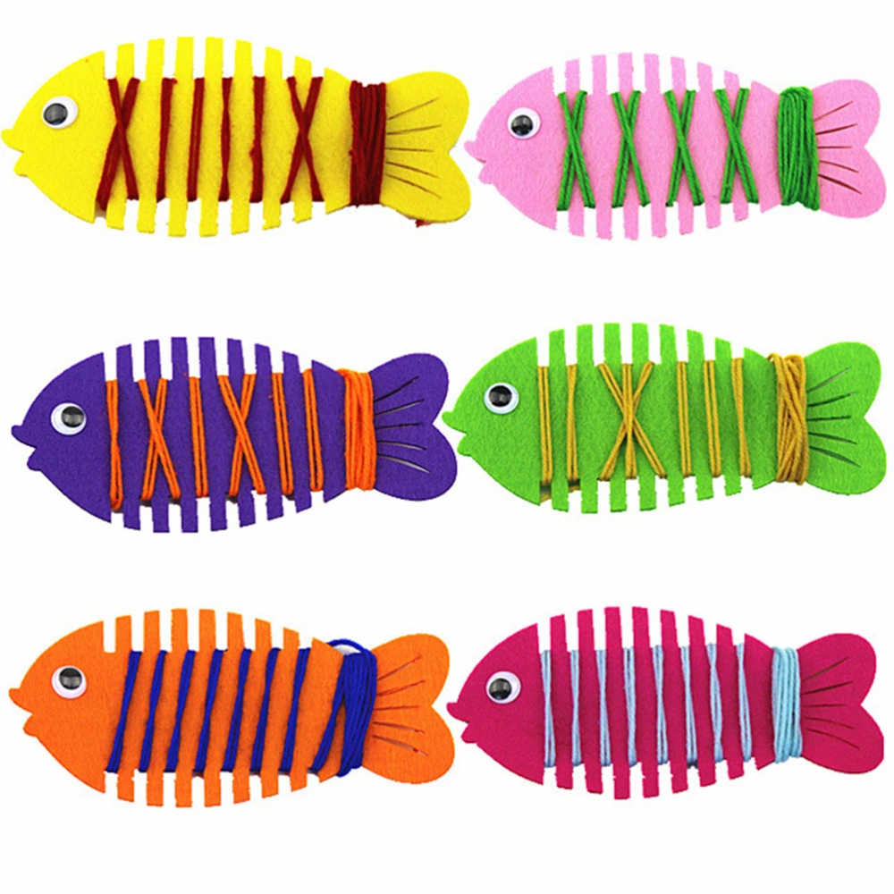 6pcs Thread Fish Homemade Hand Game Puzzle Game Educational Winding Toy Baby DIY Toys