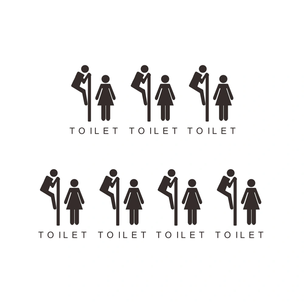 7Pcs Creative Toilet Door Stikers DIY Peep Beauty Toilet Wall Stickers for Mall Restaurant Coffee Restroom