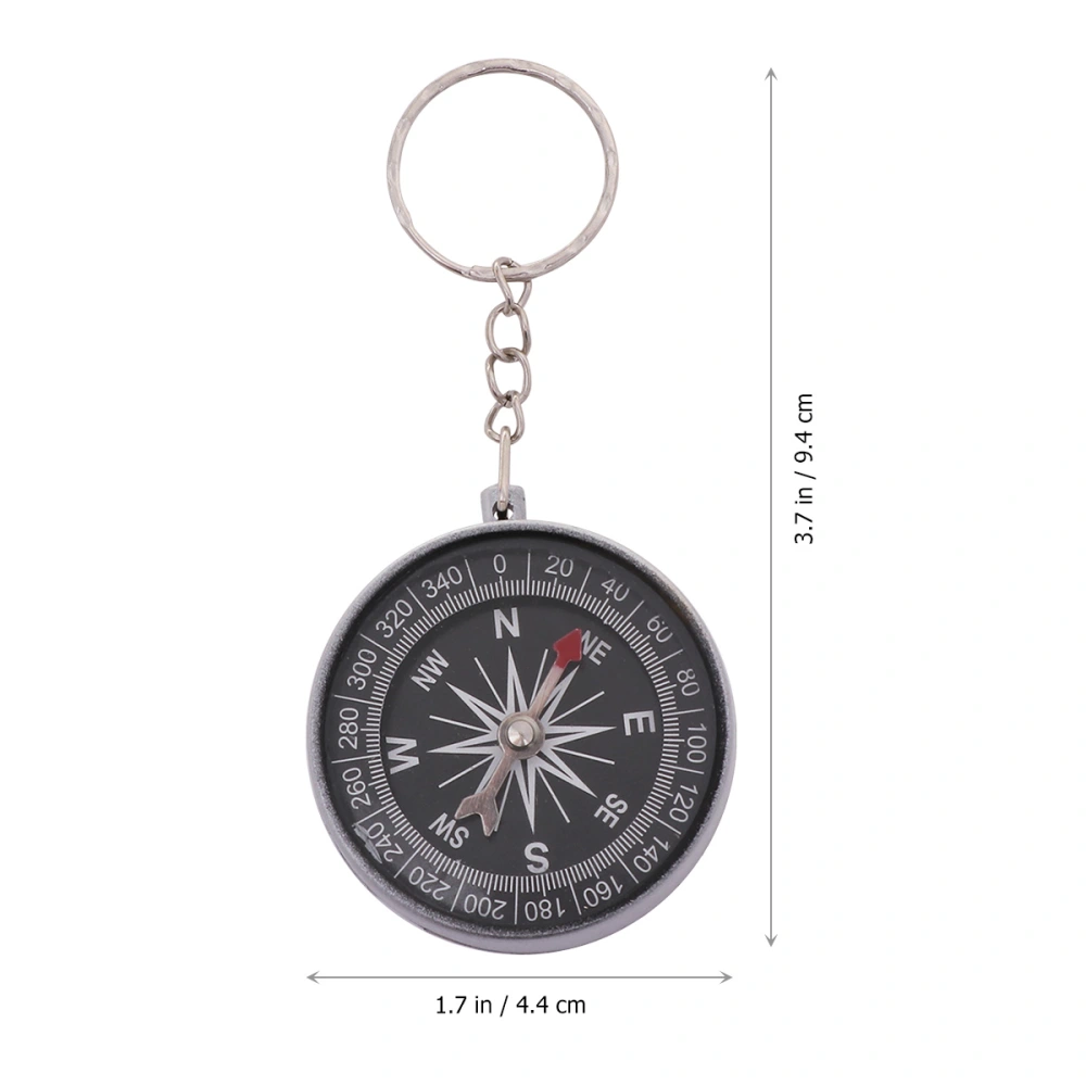 6pcs Compass Keychain Creative Key Ring Bag Pendant Hanging Ornament (Silver)