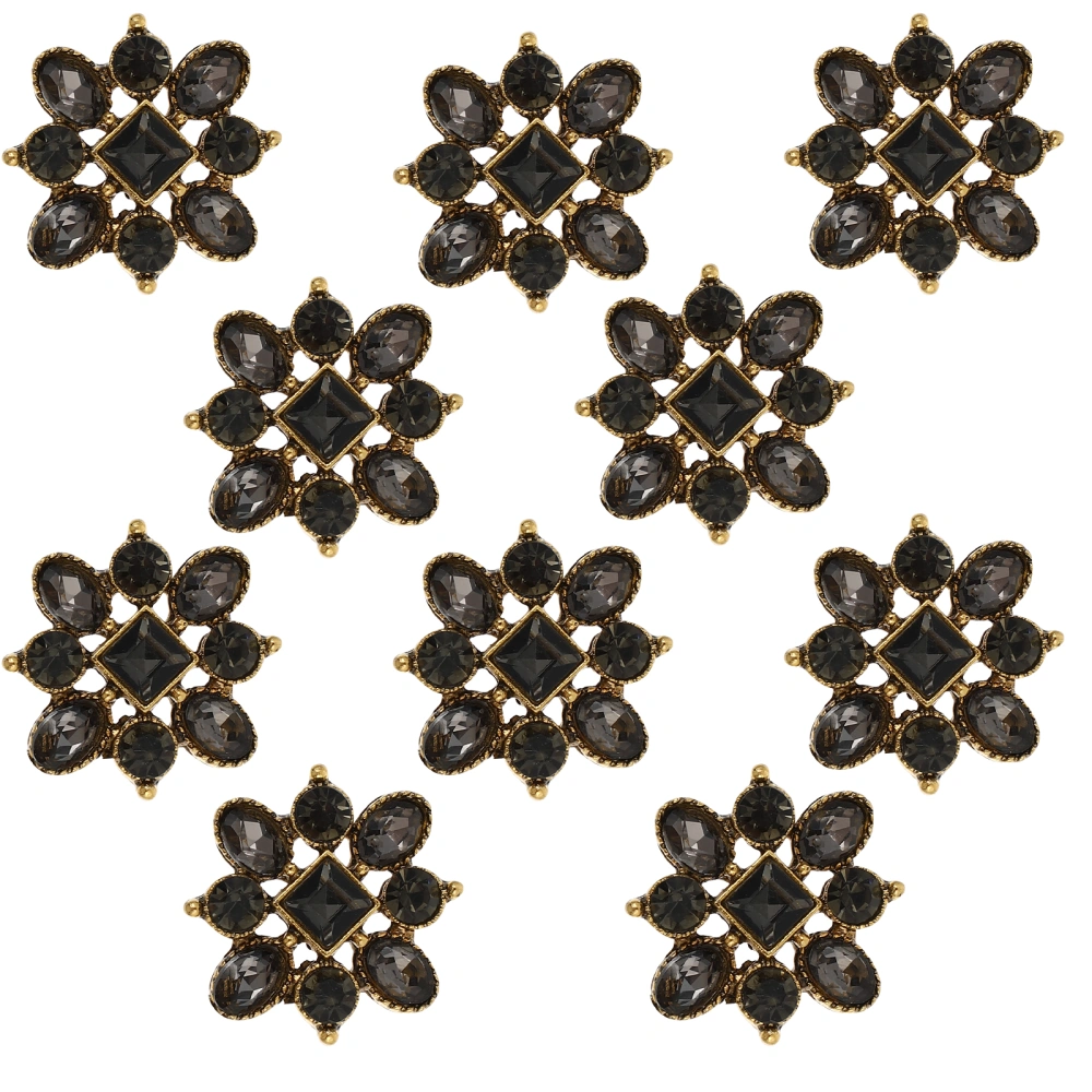 10pcs Sewing Alloy Rhinestone Jewelry DIY Dress Headdress Brooch Accessories