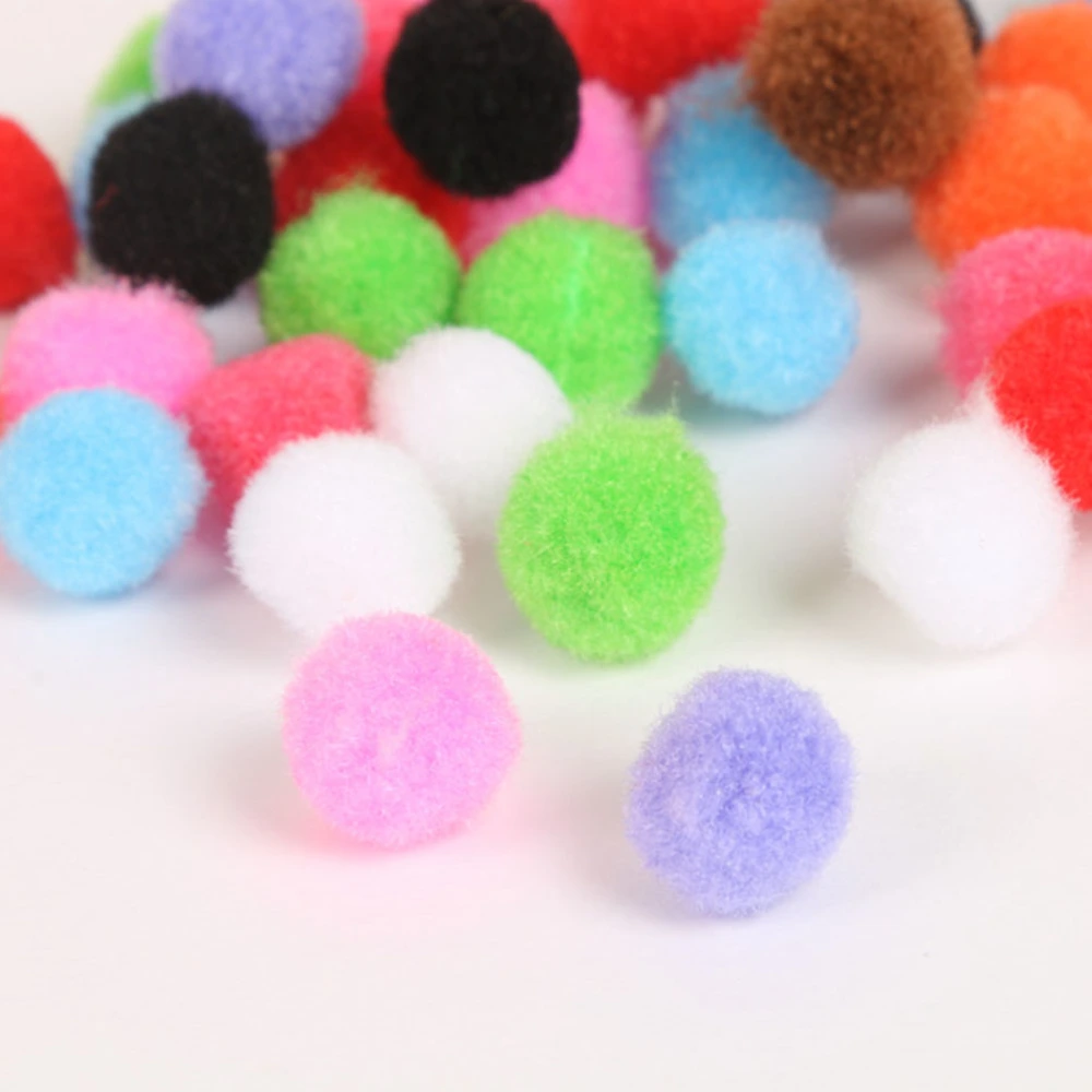 50 Pcs Assorted Color Toy Balls Rainbow Pompon Balls for Cat Pet