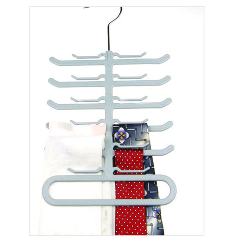 Multi-Layer Traceless Tie Rack Non-Slip Non-Marking Scarf Storage Rack Fish Bone Shape Hanger