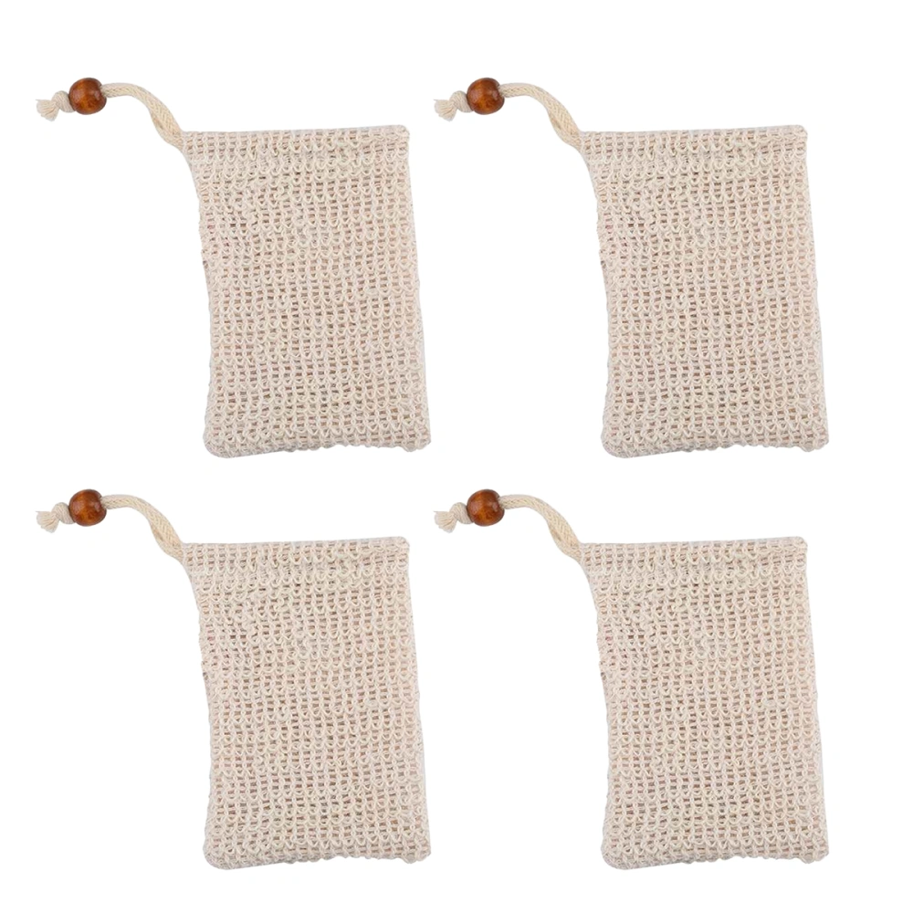 4PCS Exfoliating Mesh Soap Saver Pouch Bubble Foaming Net Handmade Soap Mesh Bags