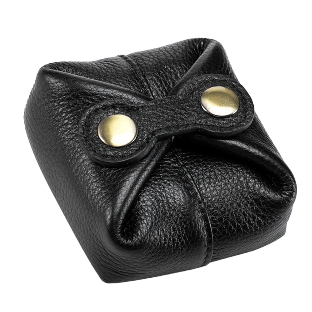 Lovely Supple Bag Square Design Coin Purse Supple Coin Storage Bag Black