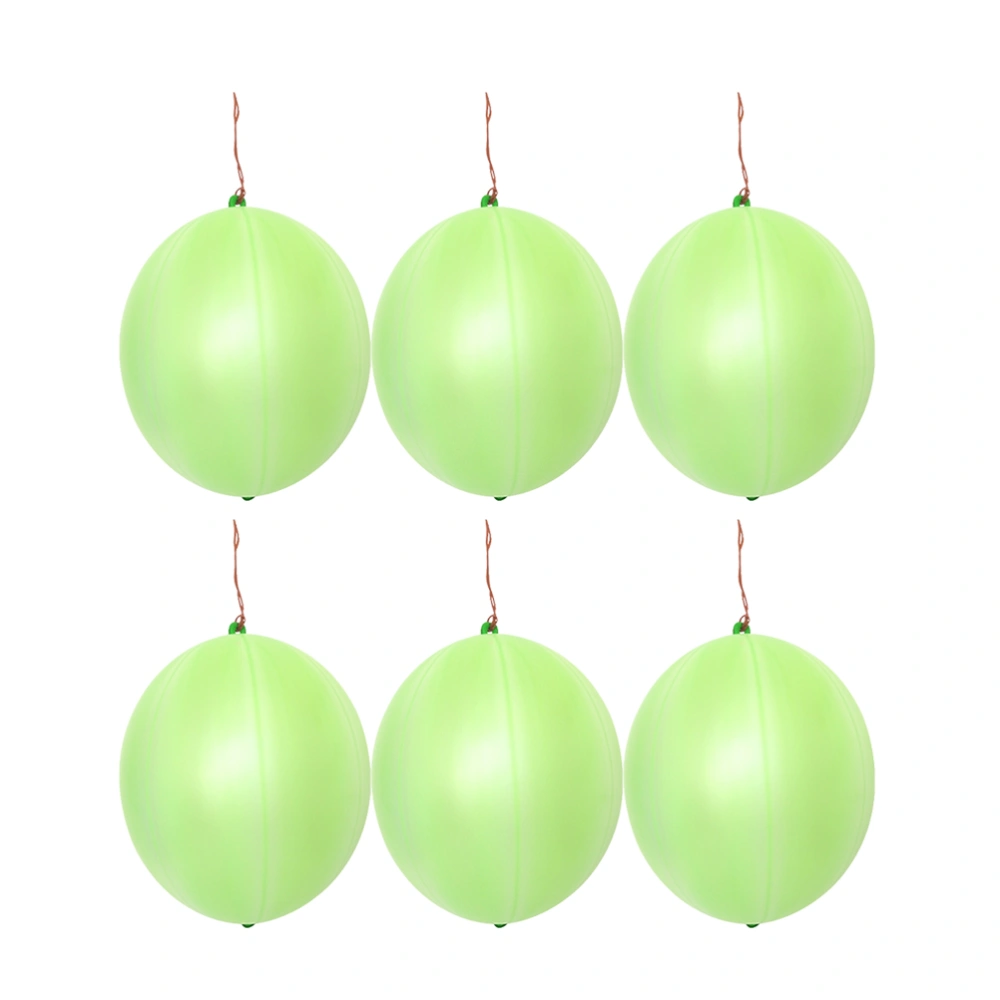 10pcs No Printing Balloon Fun-Filled Balloons Neon Punch Balls with Rubber Band Handle for Party Birthday (Green)