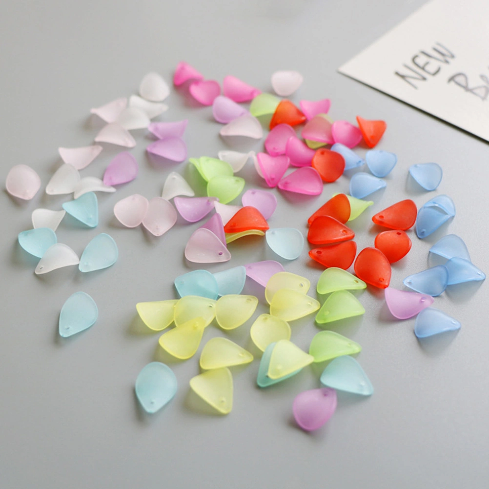 1 Pack of 300pcs Acrylic Candy-colored Petals DIY Jewelry Pendant Handmade Crafts DIY Accessories for Friends (Sky-blue)