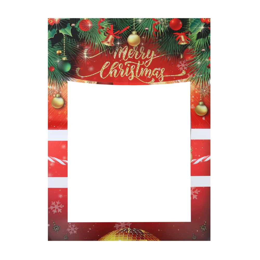 Christmas Party Paper Picture Frame Festive Delicate Selfie Photo Booth Prop Frame Accessory Party Supplies