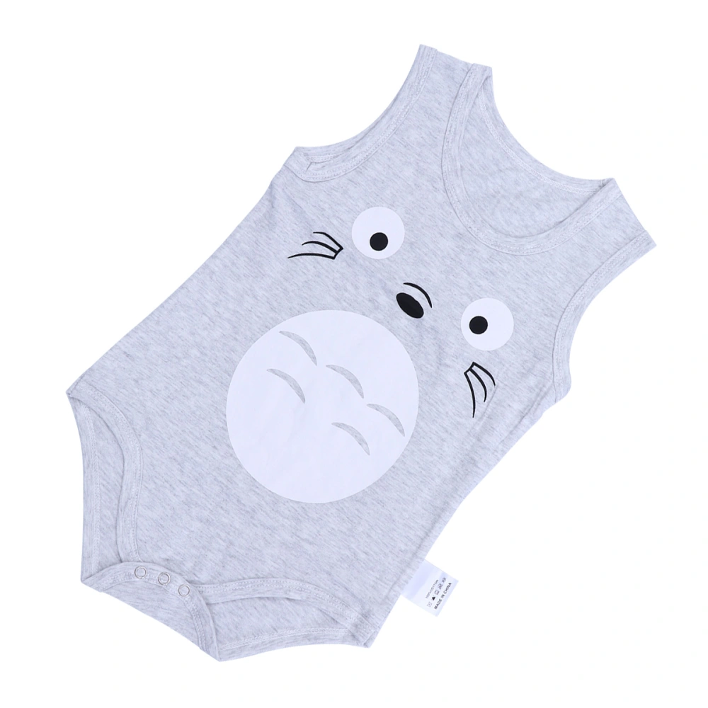 66cm Newborn baby Infant Summer Clothing Cotton Cartoon Sleeveless Climbing Clothes Jumpsuit Casual triangle Romper (Chinchillas Grey)