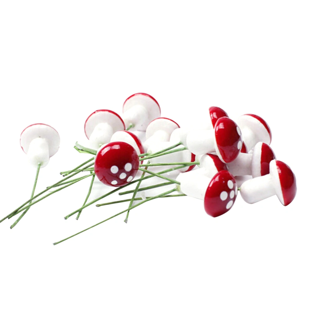 100PC Mini Mushroom for Garden Ornament Flower Pots Bonsai Micro Landscape Decor Mini Mushroom Micro Landscape Potted Bonsai Accessories Decoration (Red)