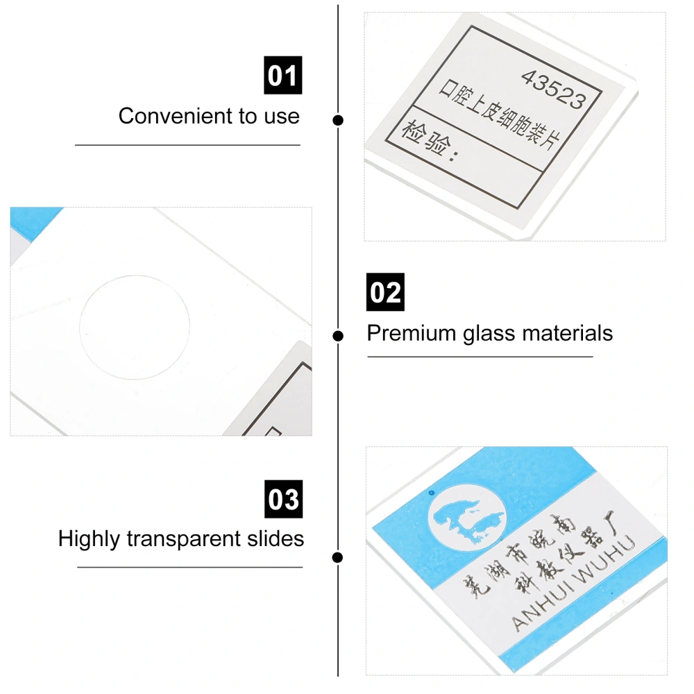 5pcs Oral Epithelial Cells Glass Microscope Slides Prepared Microscope Slides Accessories
