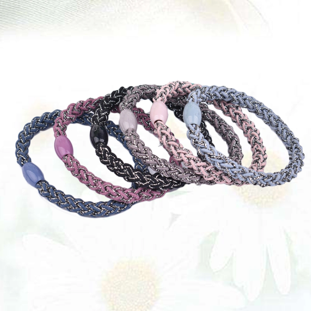 20pcs Fashion Braided Hair Ties Elastic Hair Rope Ponytail Holders Stretch Band Hair Accessory for Woman Girl (Assorted Color)