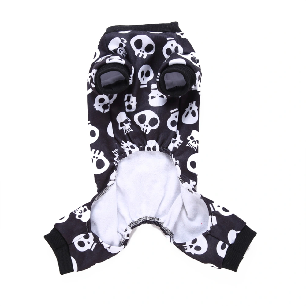 Fashion Dog Puppy Dress Skirt Pet Clothes Jumpsuits Cotton Cloth for Halloween Party Christmas Gift - Skeleton/Size M