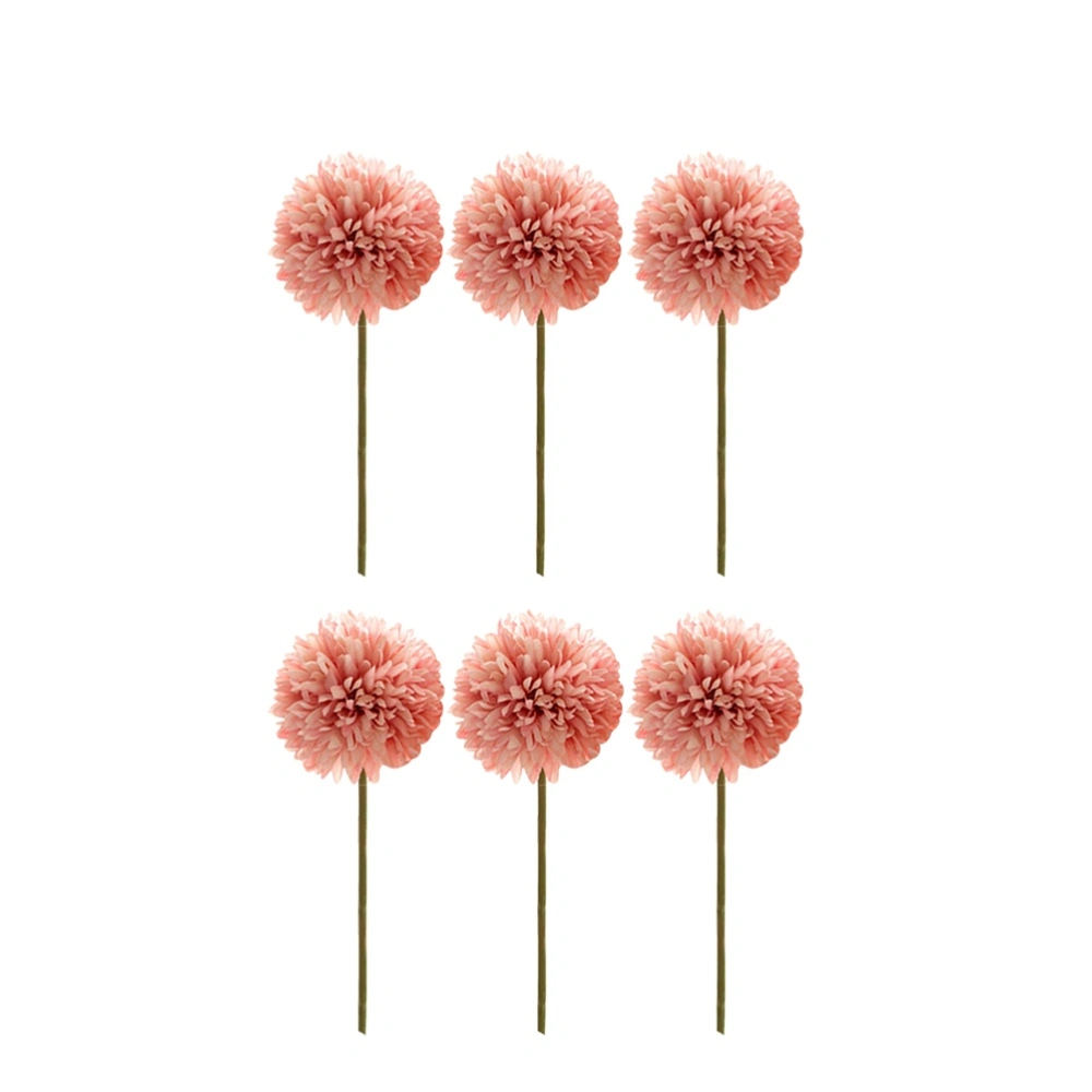 6pcs Simulation Small Daisy Shape Artificial Plants Artificial Flowers Silk Plastic Fake Flowers Wedding Bouquet Home Decoration Supplies Accessories Ornaments (Deep Pink)