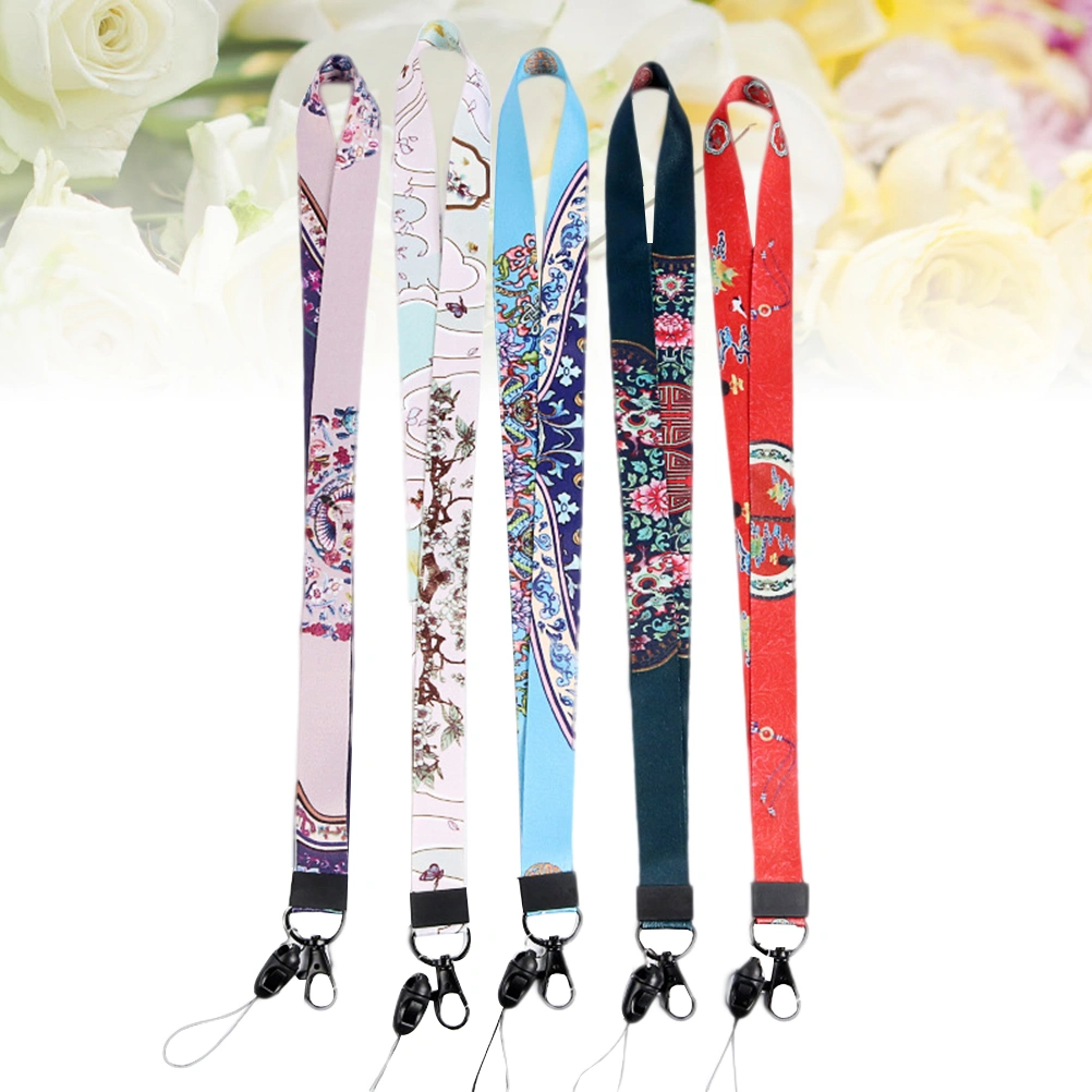 6pcs Retro Lanyard Neck Strap Wide Lanyards for keys ID Mobile Phone (Random Color)