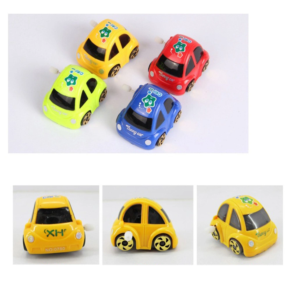 4pcs Winding Tilting Cart Clockwork Toys Creative Car Models Educational Toys for Babies Children Kids (Random Color)