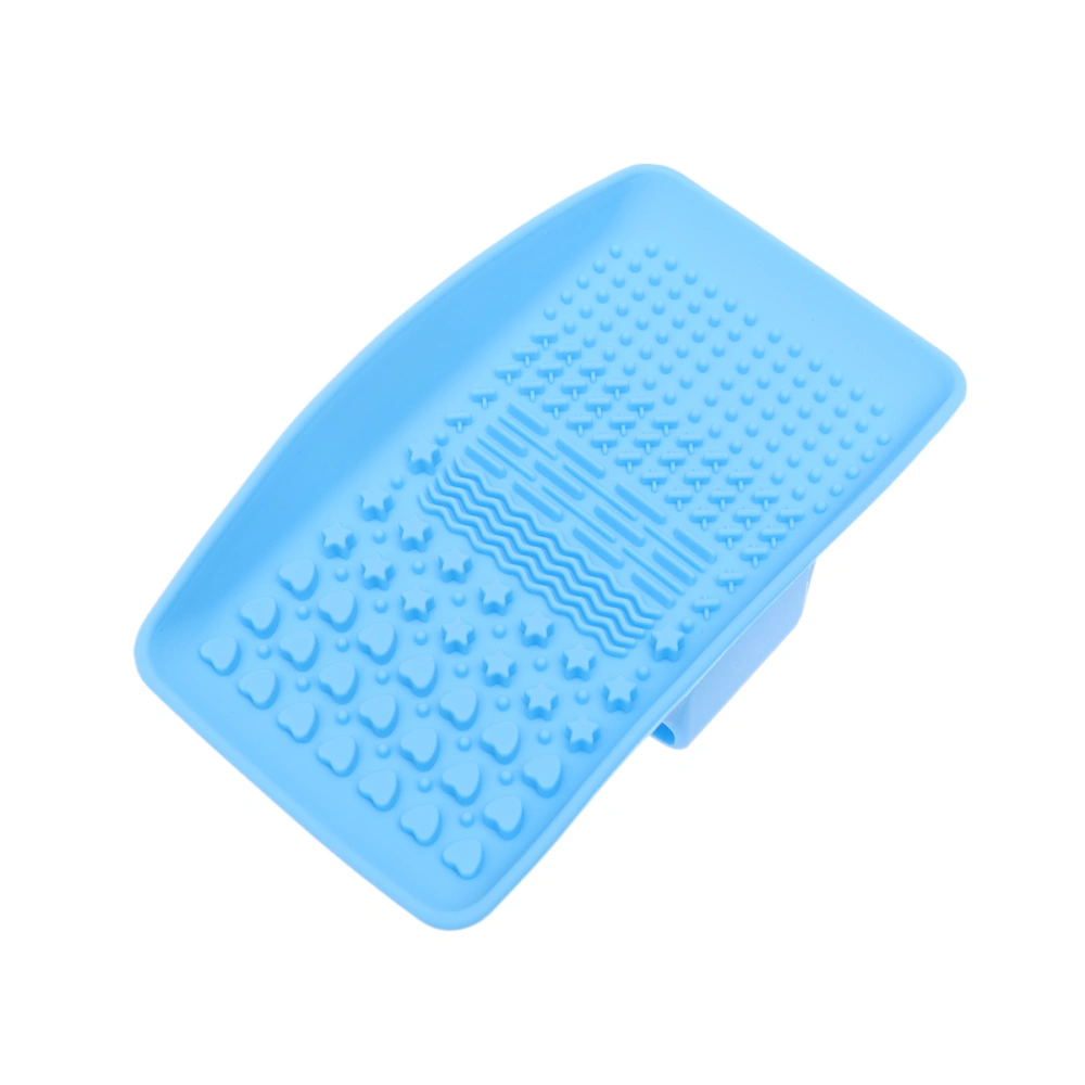 1PC Silicone Washing Plate Makeup Brushes Cleaning Tool Scrubber Cleaning Pad (Blue)