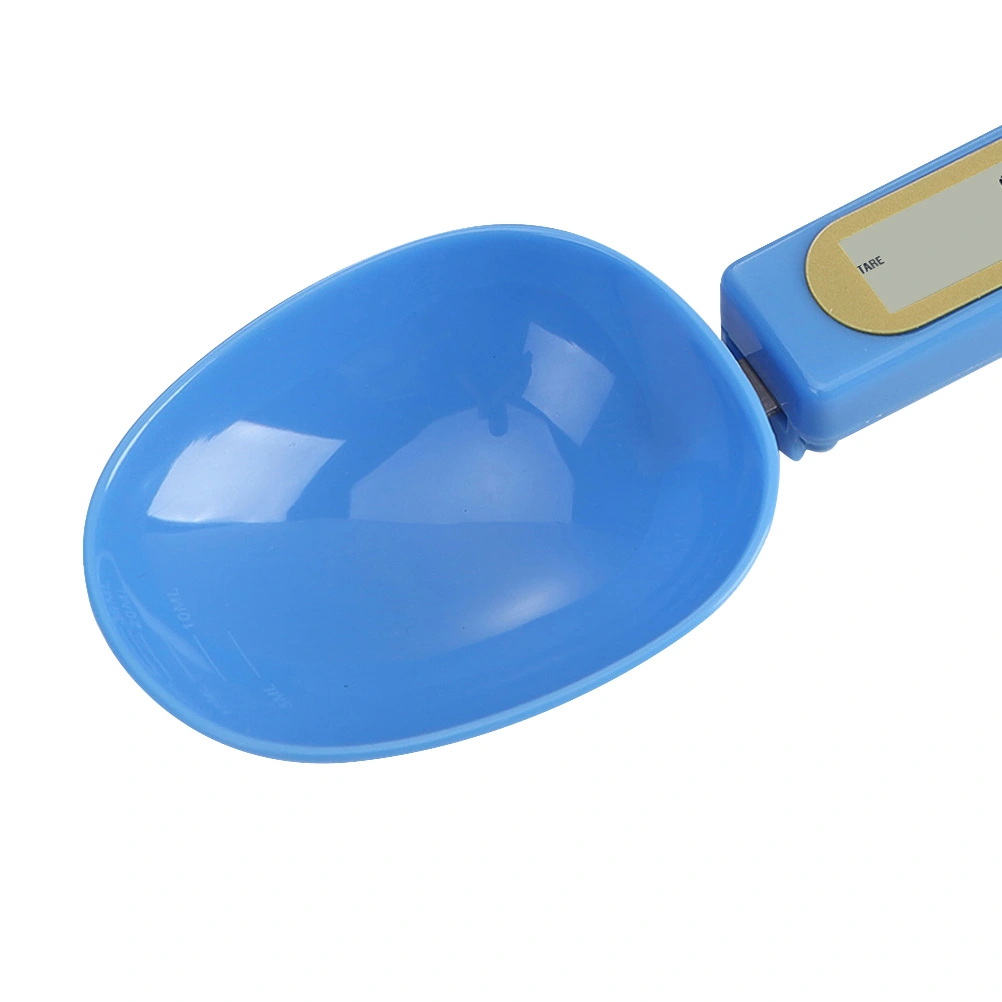 Mini Plastic Digital Spoon Scale LCD Display Electronic Measuring Spoon Household Supplies Food Weighing Scale for Home Kitchen (Blue) (500g/0.1g)