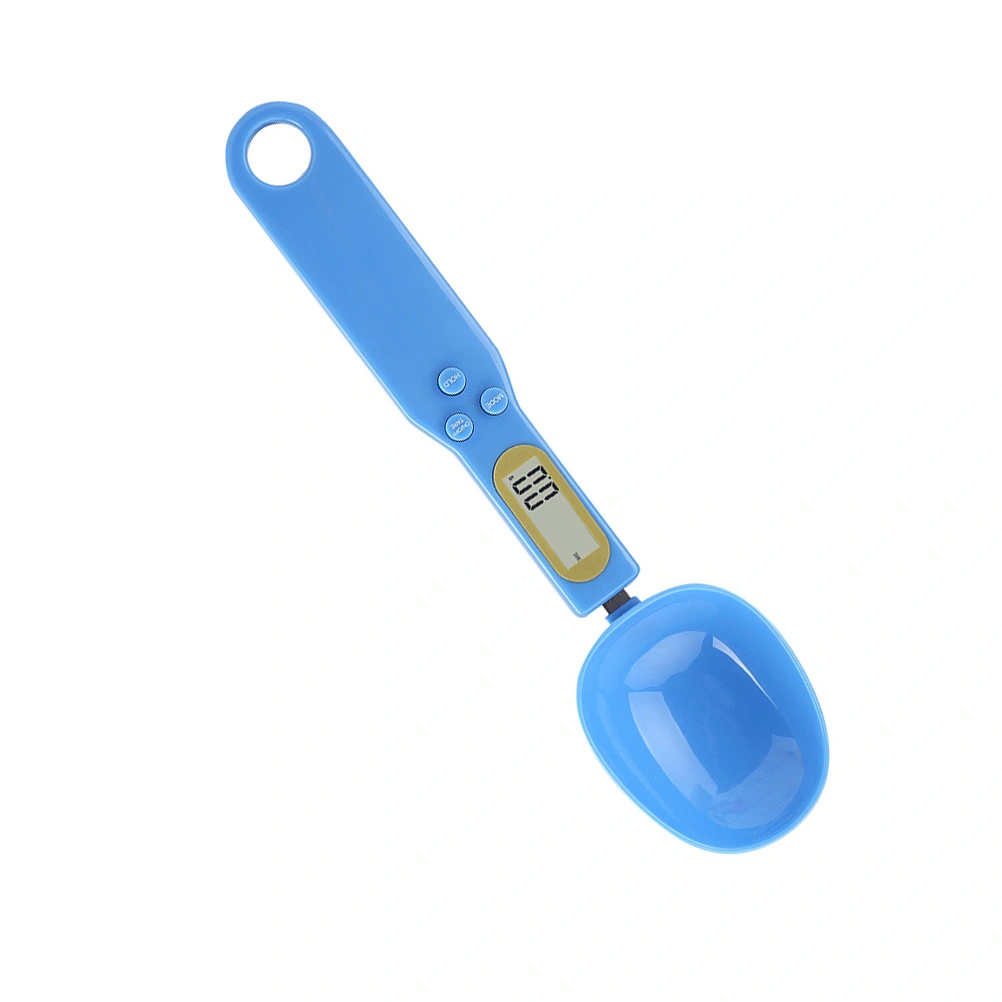 Mini Plastic Digital Spoon Scale LCD Display Electronic Measuring Spoon Household Supplies Food Weighing Scale for Home Kitchen (Blue) (500g/0.1g)