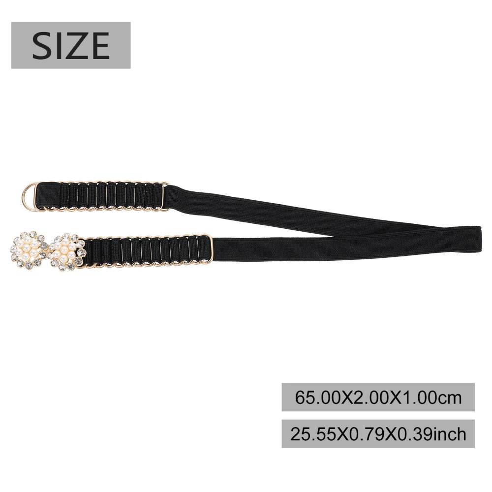 1 Pc Women Pearl Durable Elastic Waist Belt Sash Wedding Evening Dress Belt