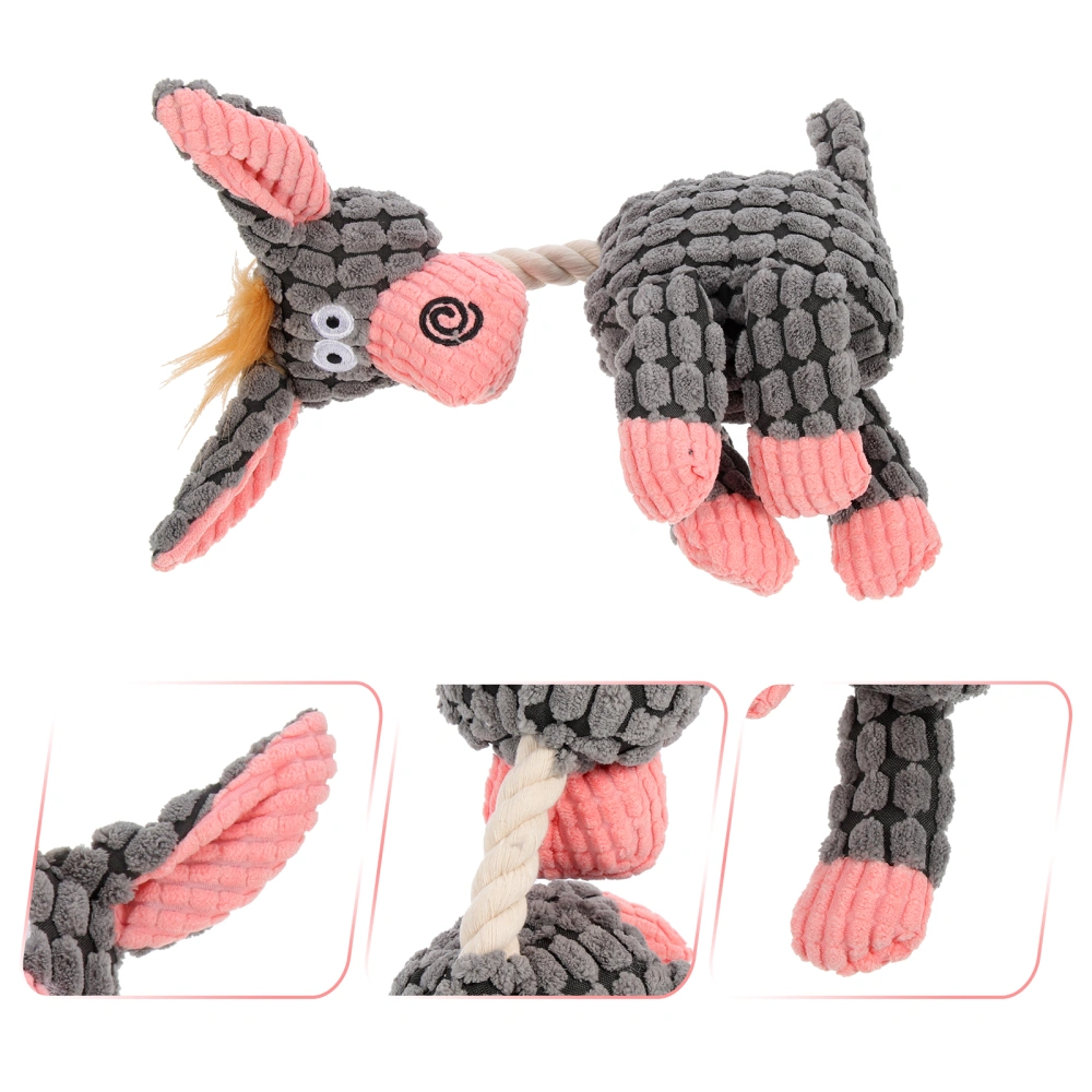 Plush Donkey Toys Playing Doll Chew Bite Toy Pet Supplies Funny Dog Puppy Toy (Grey)