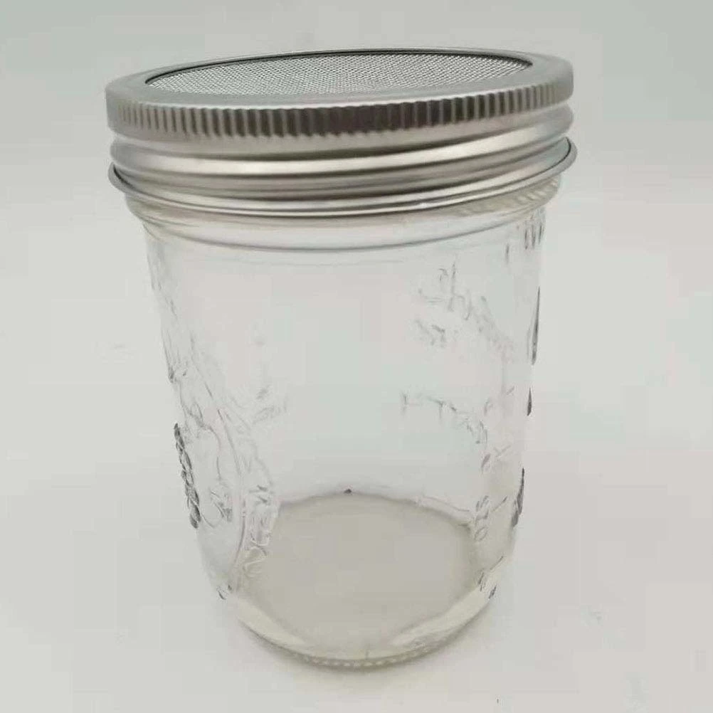 3pc 86mm Stainless Steel Sprouting Lids for Wide Mouth Mason Jars for Making Organic Sprout in House and Kitchen