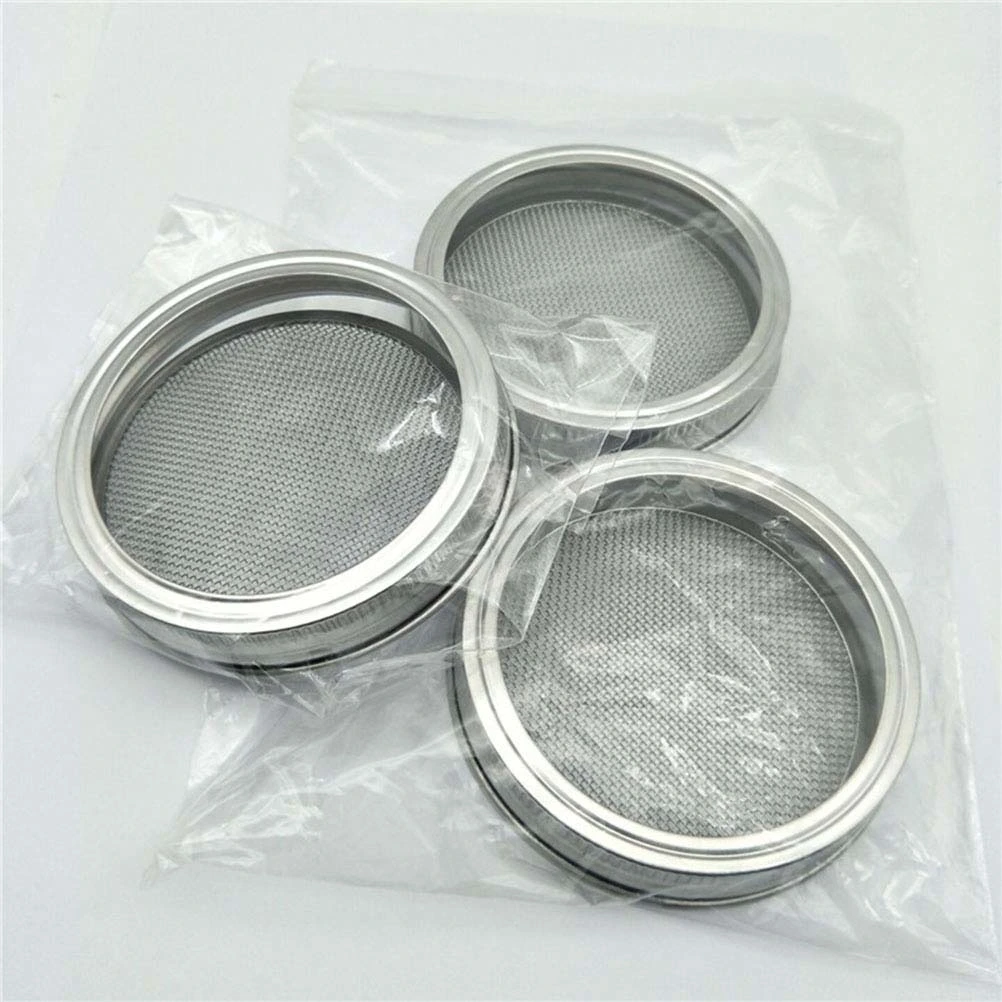 3pc 86mm Stainless Steel Sprouting Lids for Wide Mouth Mason Jars for Making Organic Sprout in House and Kitchen