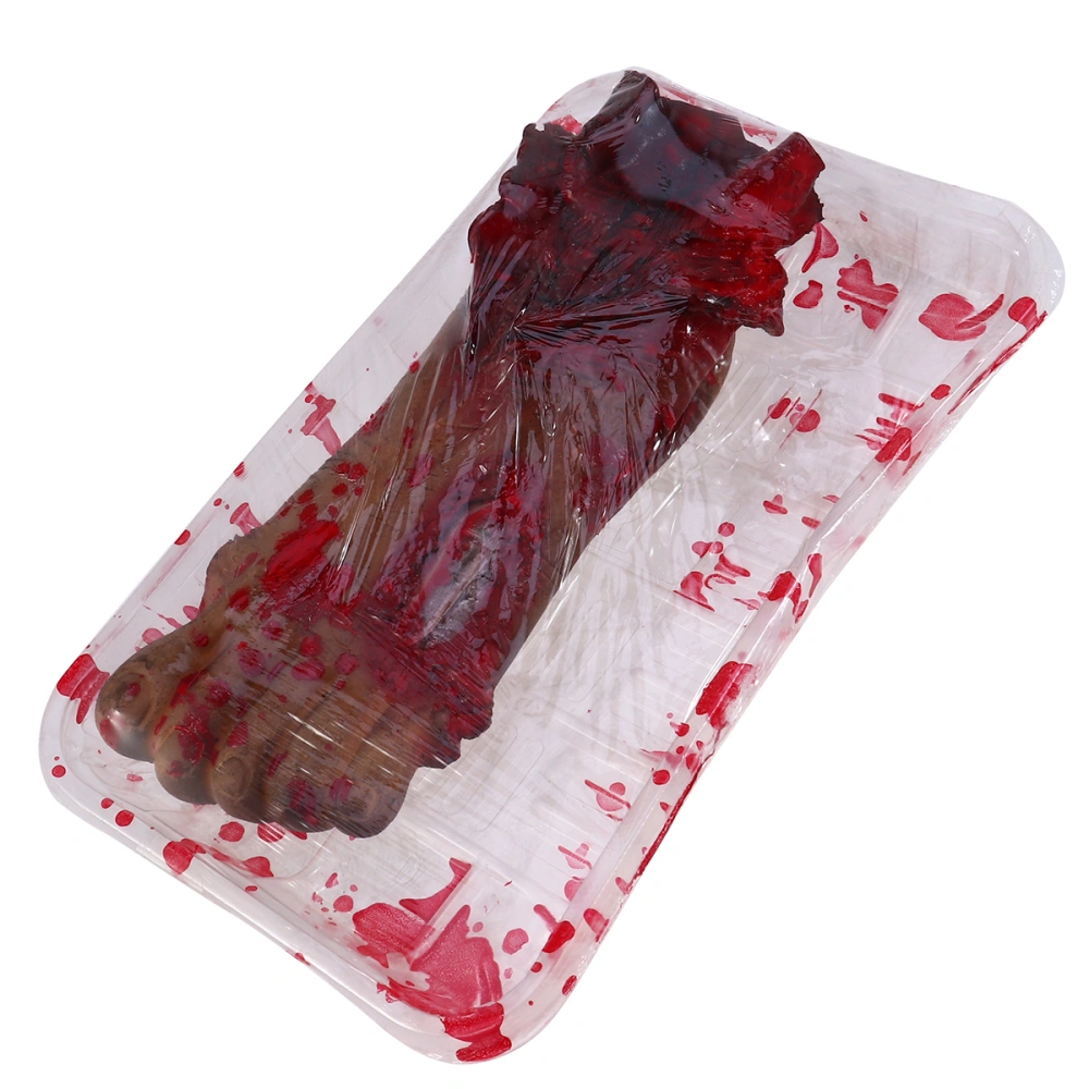 Scary Bloody Simulation Feet Meal Box Decoration Realistic Organ Prank Prop for Halloween Party Haunted House