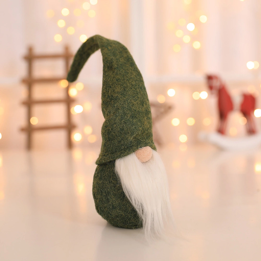 Christmas Gnome Santa Swedish Scandinavian Tomte Nisse Home Table Decoration Plush Doll Birthday Gift (Green)