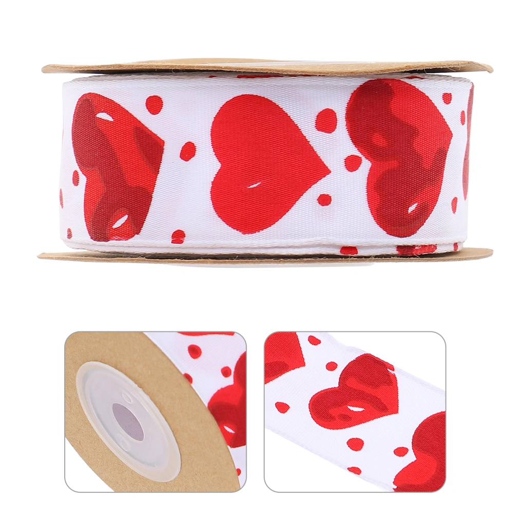 2 Rolls of Heart Pattern Ribbons Ribbons for Valentine's Day Decoration