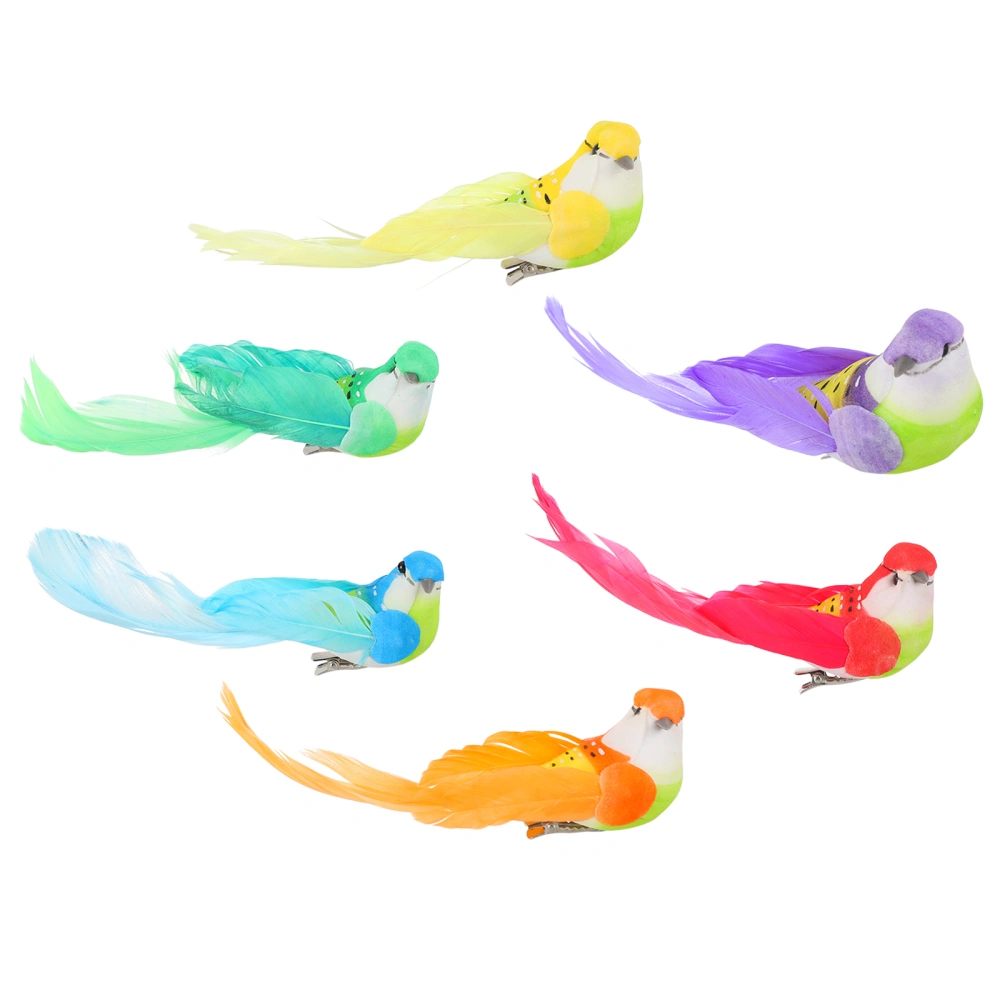 12pcs Simulation Bird Decorative Bird Model Yard Decoration Garden Bird Decor