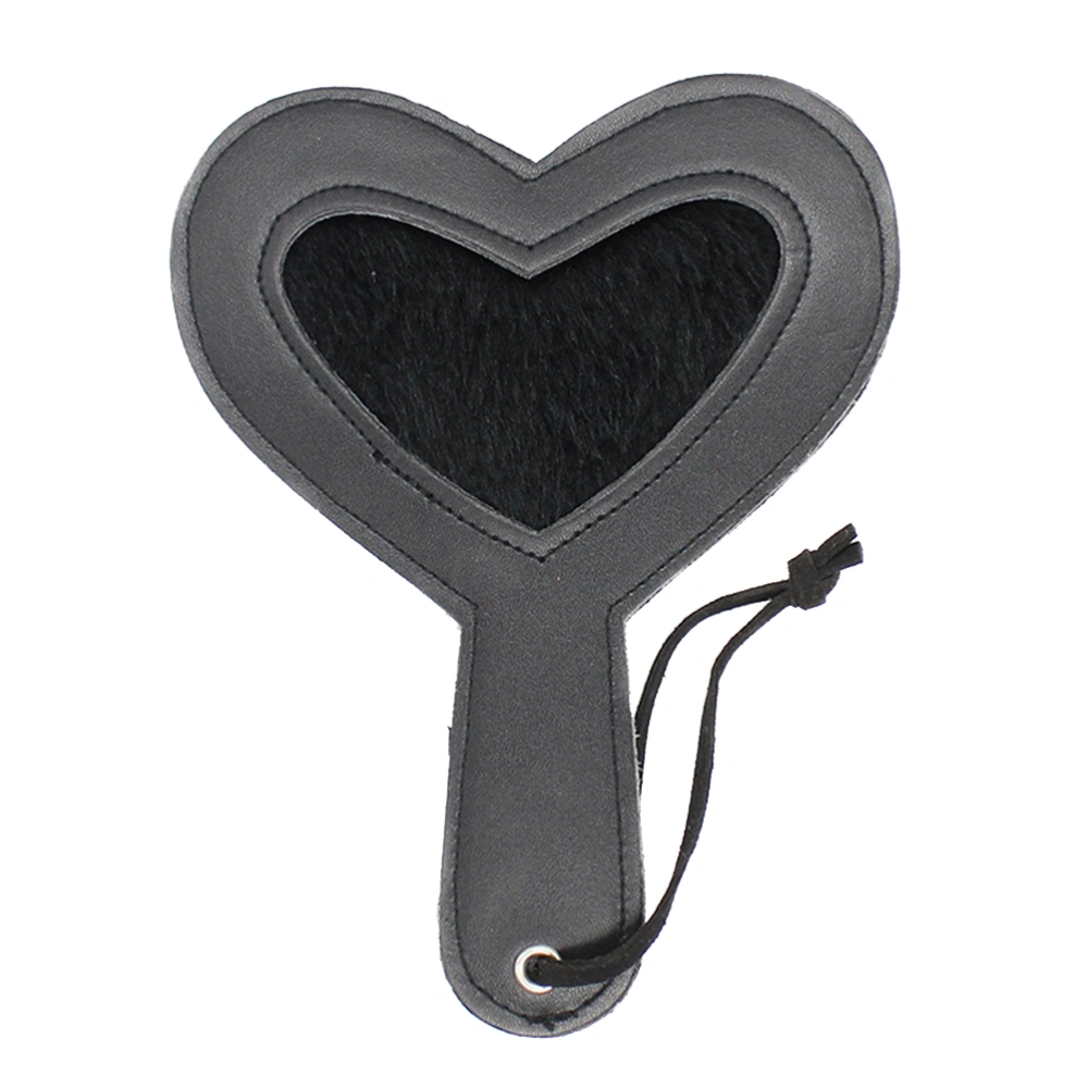 Flirting Toy Teasing Sexy Toy PU Leather Heart-Shaped Racket for Adults Couples Lovers (Black)