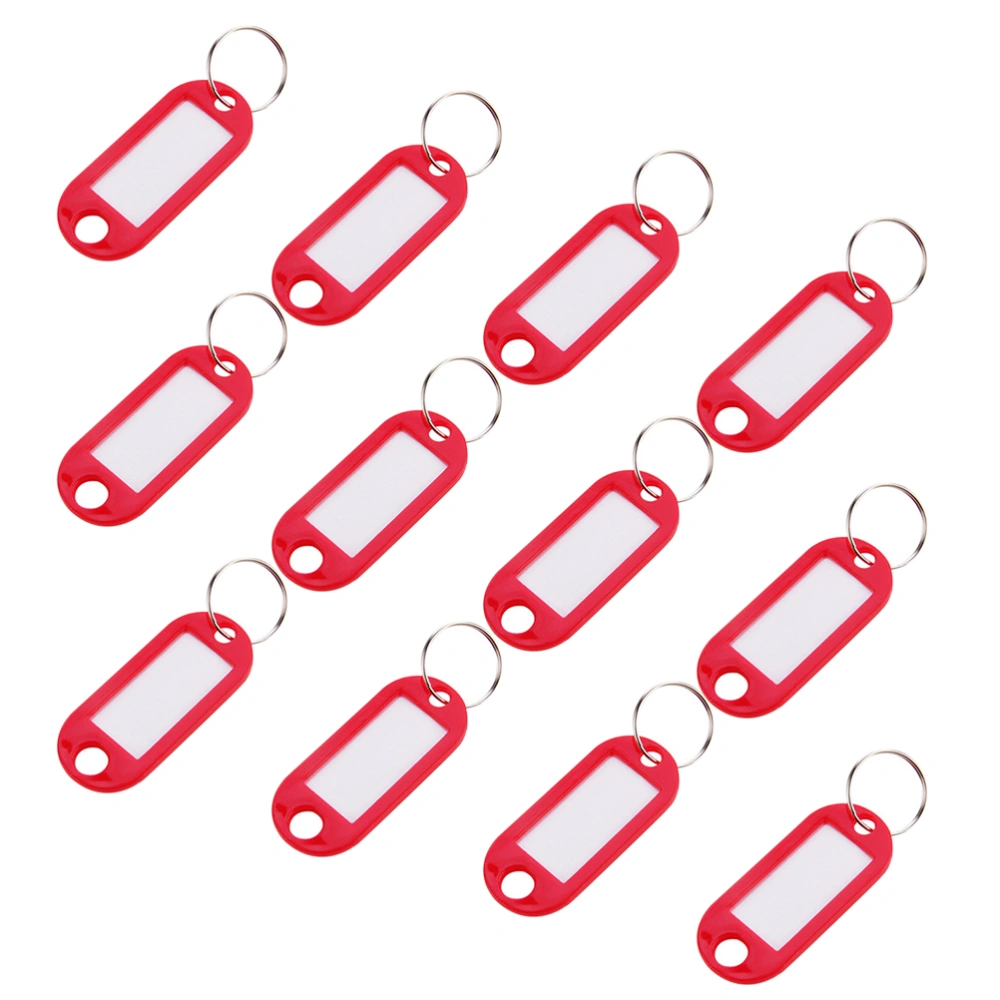 50pcs Plastic Key Tags ID Label Portable Key Chain ID Tags with Split Rings