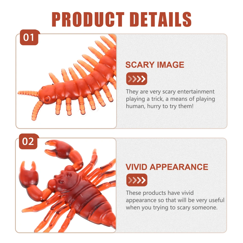 50pcs Centipede Models April Fools' Day Prank Prop Scorpion Shaped Toy Fake Cockroach