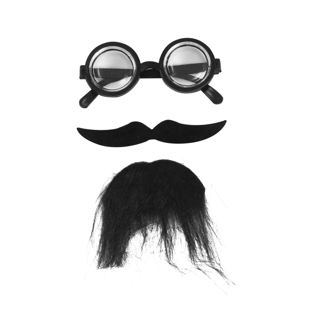 1 Set Halloween Fake Beard Mustaches and Eyeglass Halloween Party Simulation Mustaches and Eyewear Cosplay Costume Accessory Party Ball Props