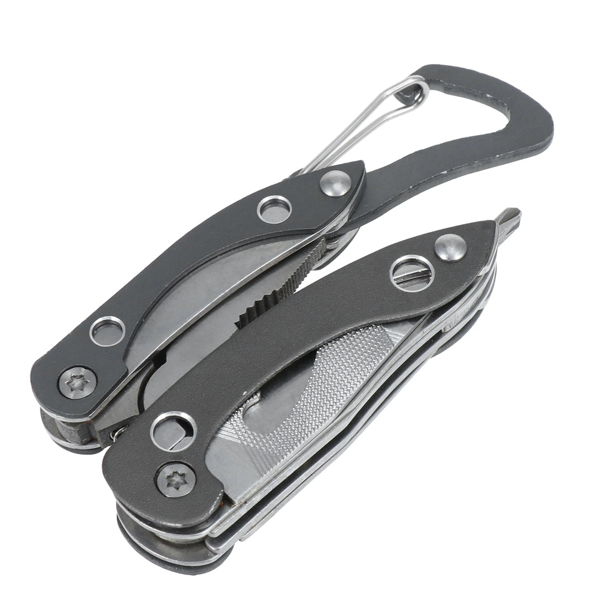 Outdoor Multitool Pliers Foldable Screwdriver Set Fishing Survival Portable Pocket Hand Tools (Dark Grey+Silver)