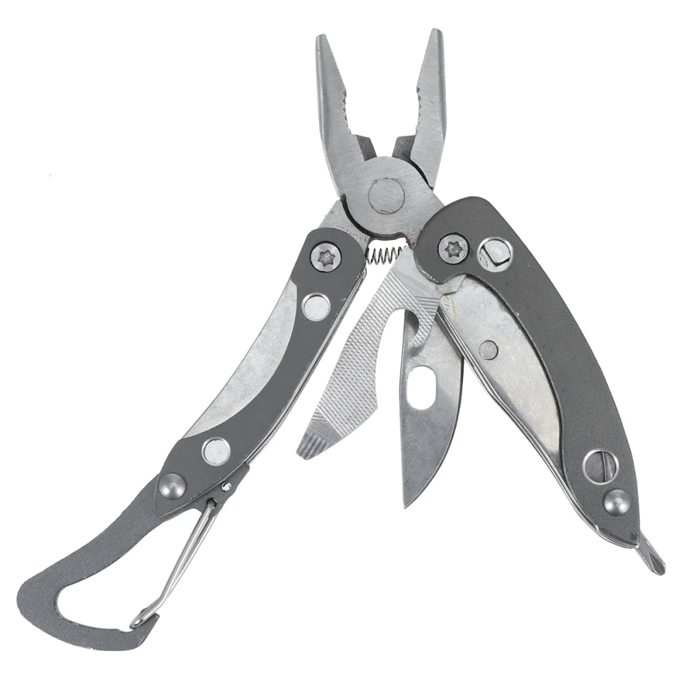 Outdoor Multitool Pliers Foldable Screwdriver Set Fishing Survival Portable Pocket Hand Tools (Dark Grey+Silver)