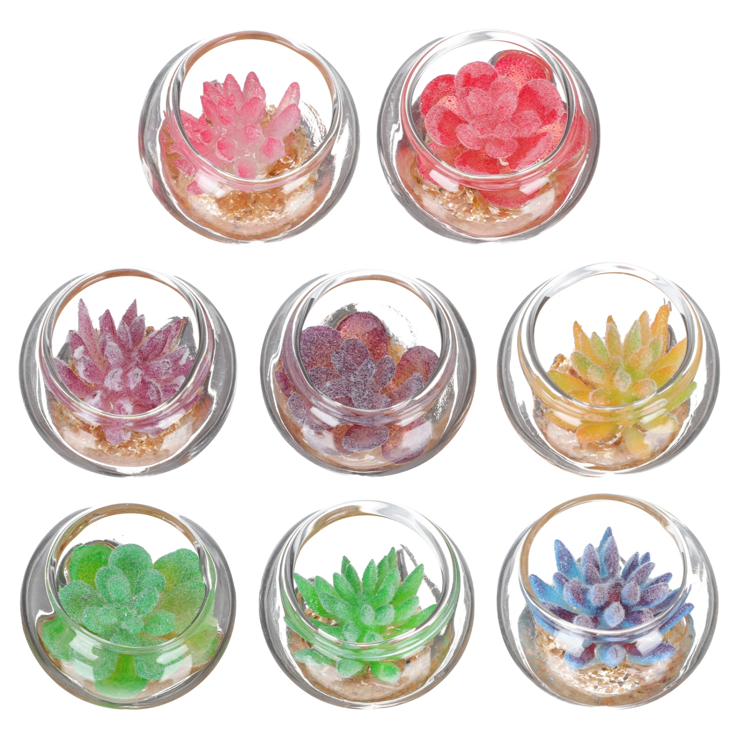 8Pcs Simulation Succulent Plants Doll House Decor Artificial Bonsai Mini House Landscape Decor