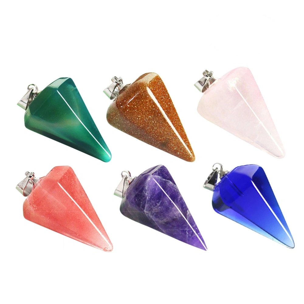 12pcs Stone Crystal Pendants Charms DIY Accessories Kit Rose Quartz Amethyst Goldstone Green Agate Necklace Jewelry Making Supplies