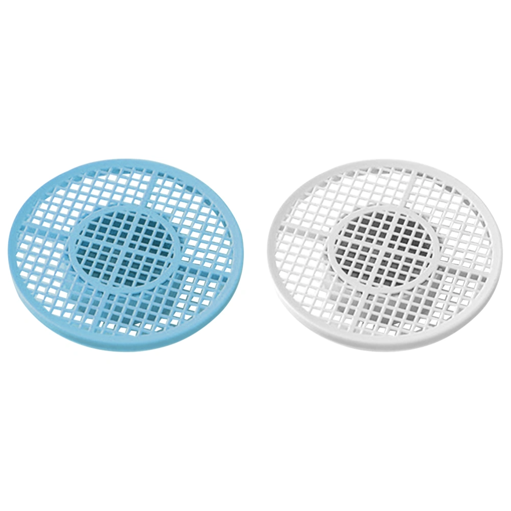 2Pcs Bathroom Sink Floor Drain Covers Anti-blocking Deodorized Filter Screens for Home Hotel (Grey Blue 1 Each)