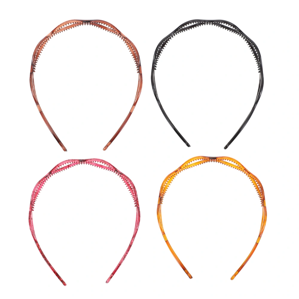 4pcs Delicate Girl Headwear Face Washing Headbands Hollow Meshy Head Decors