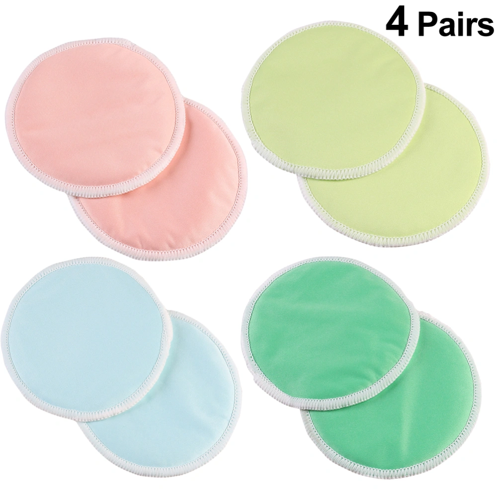 4 Pairs Bamboo Fabric Anti-galactorrhea Pad Nursing Pads Leakproof Washable Feeding Pads Absorbent Bra Inserts Protection Three Layers Reusable Breast Feeding Pad