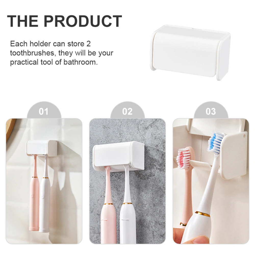 Wall Mounted Toothbrush Holder Toothbrush Rack Adhesive Toothbrush Holder