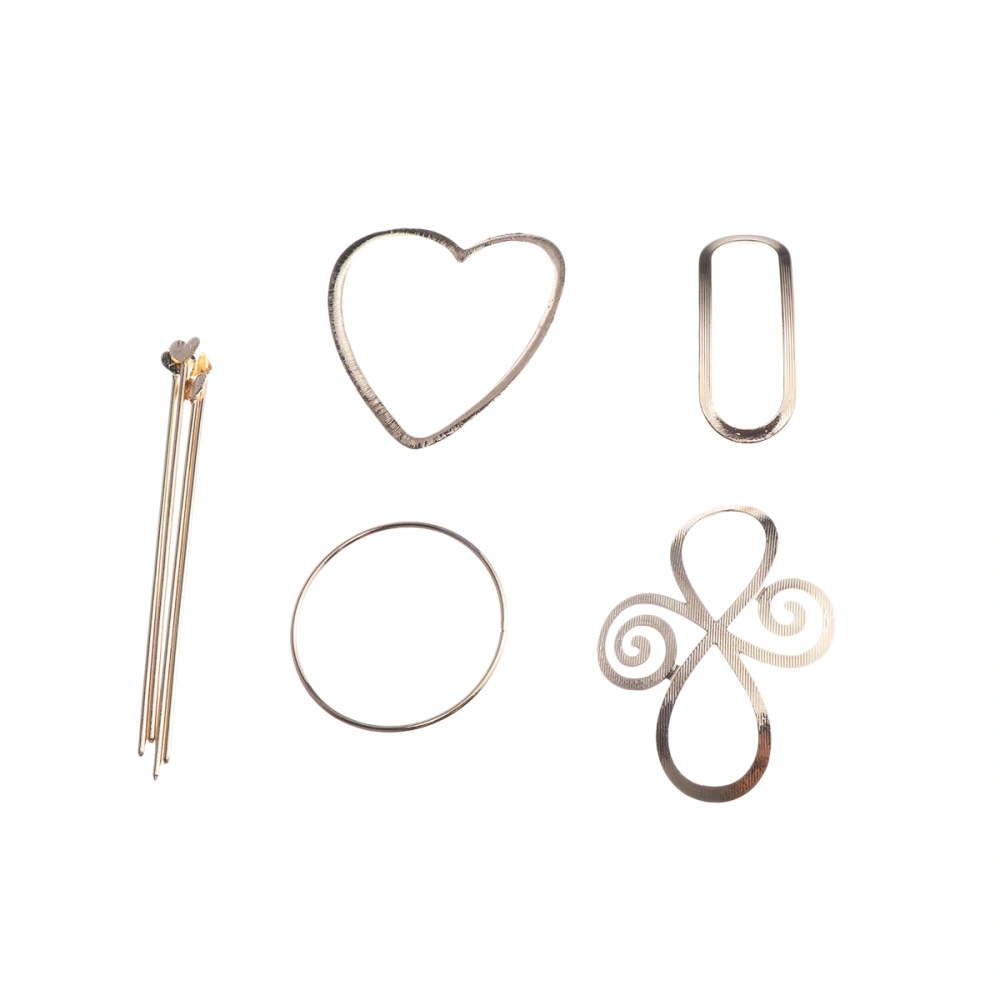 4pcs Simple Hairpins Ponytail Holder Metal Hair Accessories Hair Clips for Women Girls