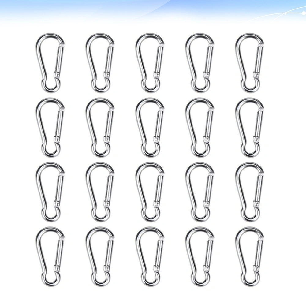 20PCS Gourd-shaped Aluminum Alloy Lightweight Multifunctional Carabiners Outdoor hanging Hooks Climbing Buckle Charging Treasure Small Hanging Buckle (Silver)