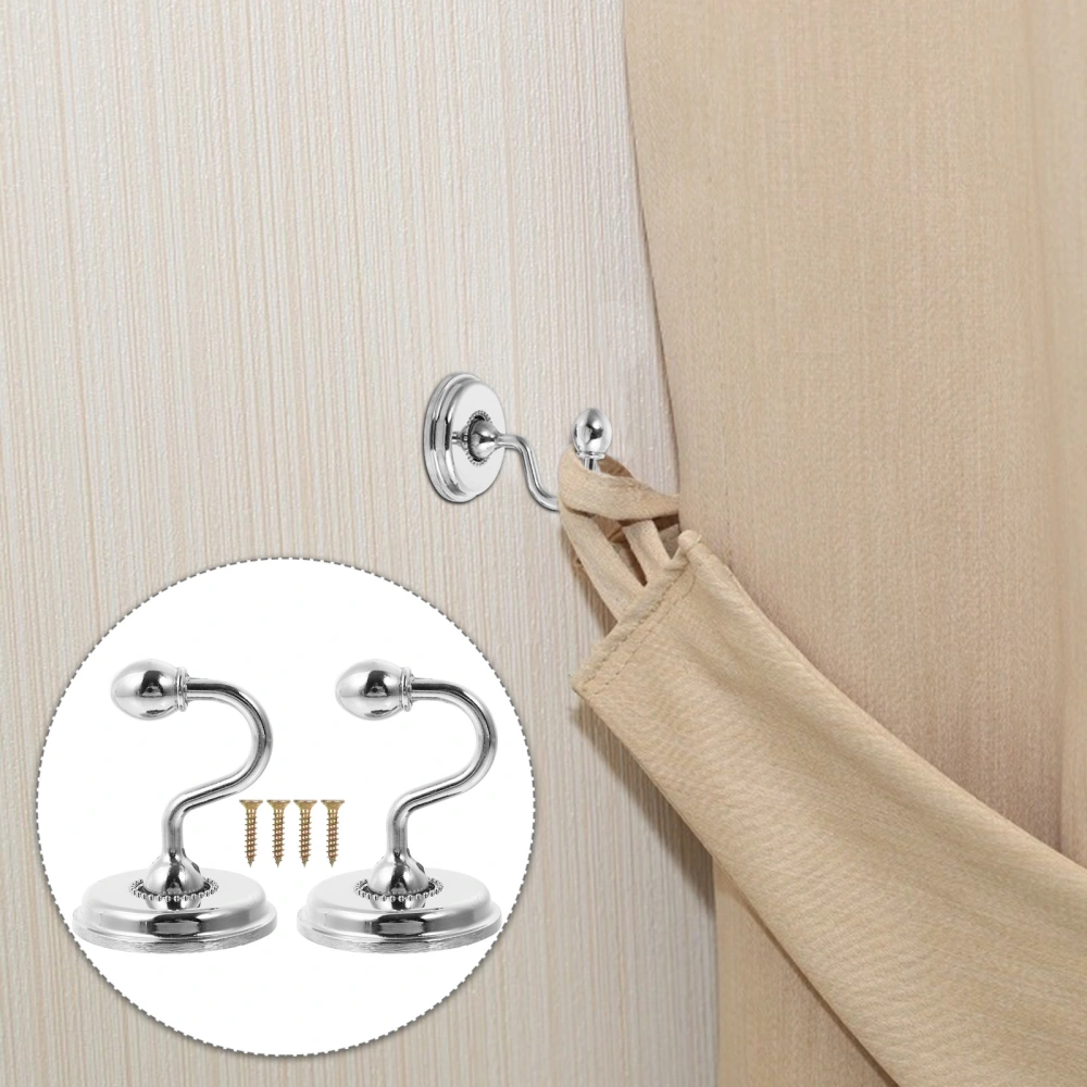 2pcs Practical Zinc Alloy Curtain Hooks Household Wall Hooks Curtain Accessories