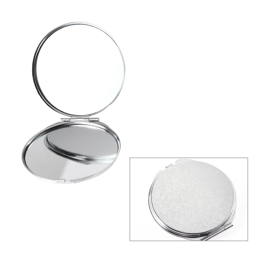 Round Shape Portable Folding Mirror Mini Compact Stainless Steel Metal Makeup Cosmetic Pocket Mirror Makeup Tools