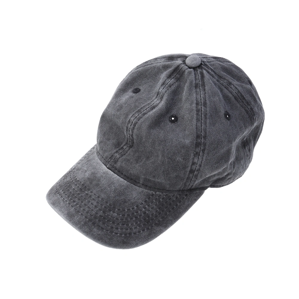 Washed Dyed Vintage Baseball Low Profile Adjustable Cotton Dad Hat Unisex Pure Color Baseball Hat（Black）