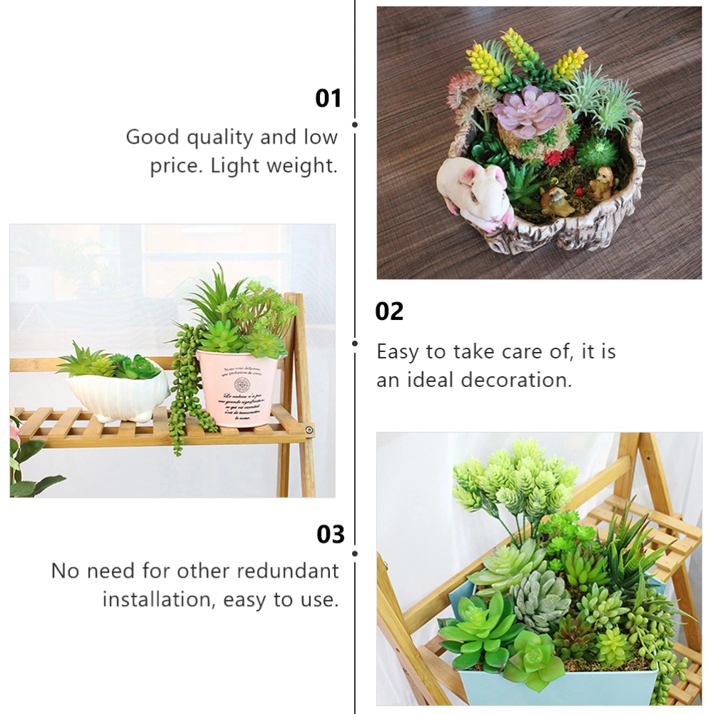 8 Pcs 2 Sets Beautiful Imitated Succulents Simulation Plants (Red Green)