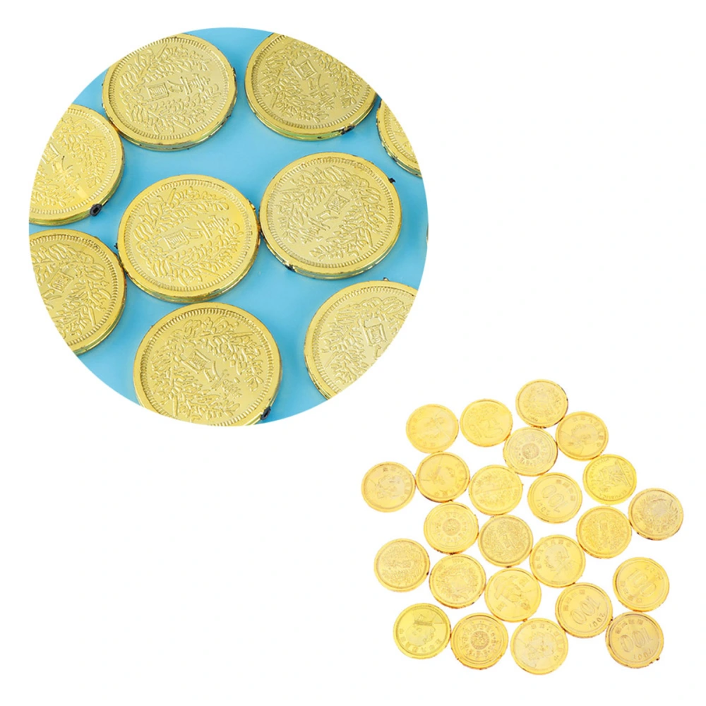 72pcs/3 Sets Pirates Gold Coins Plastic Currency Toy Game Props Chips Playset Party Favor for Kids