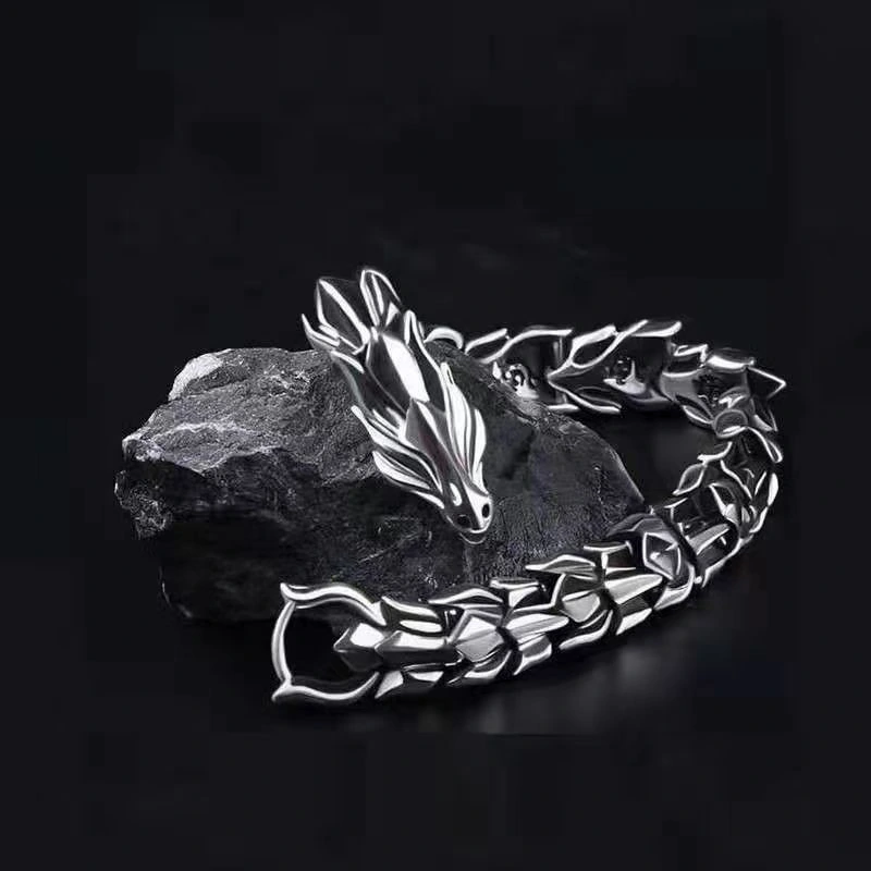 Dragon Bracelet Dragon Head Bracelet Punk Style Wrist Chain Men Wrist Jewelry